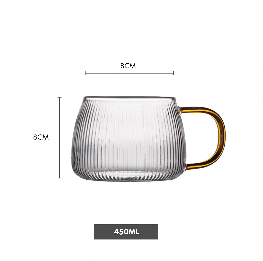 Strip Patterned Borosilicate Glass Mug