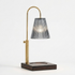 Smoke Grey Pleated Glass Candle Warmer Lamp