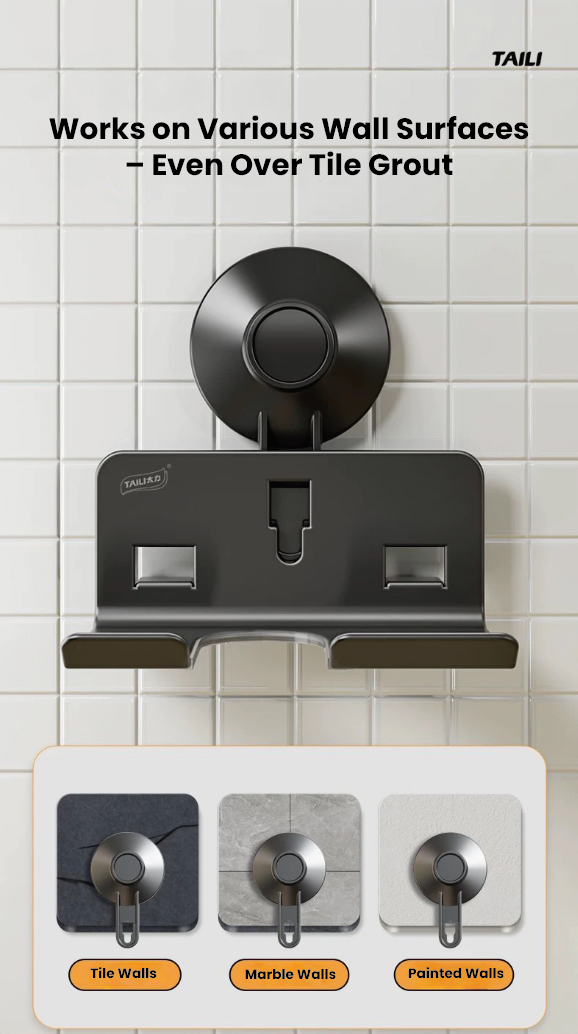 Suction Cup Hair Dryer Holder – Space Aluminium Wall Mount