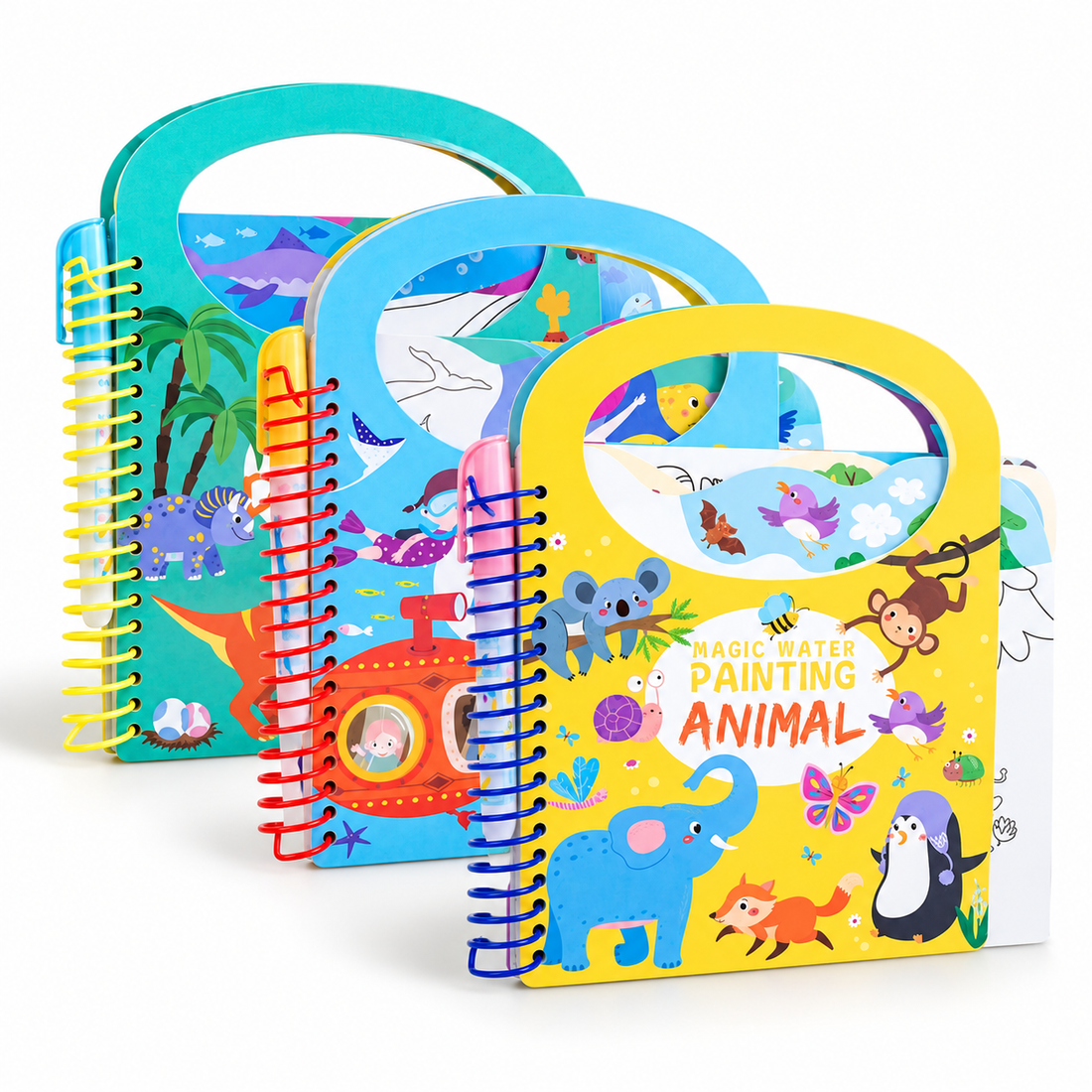 Reusable Magic Water Painting Activity Books – Set of 3
