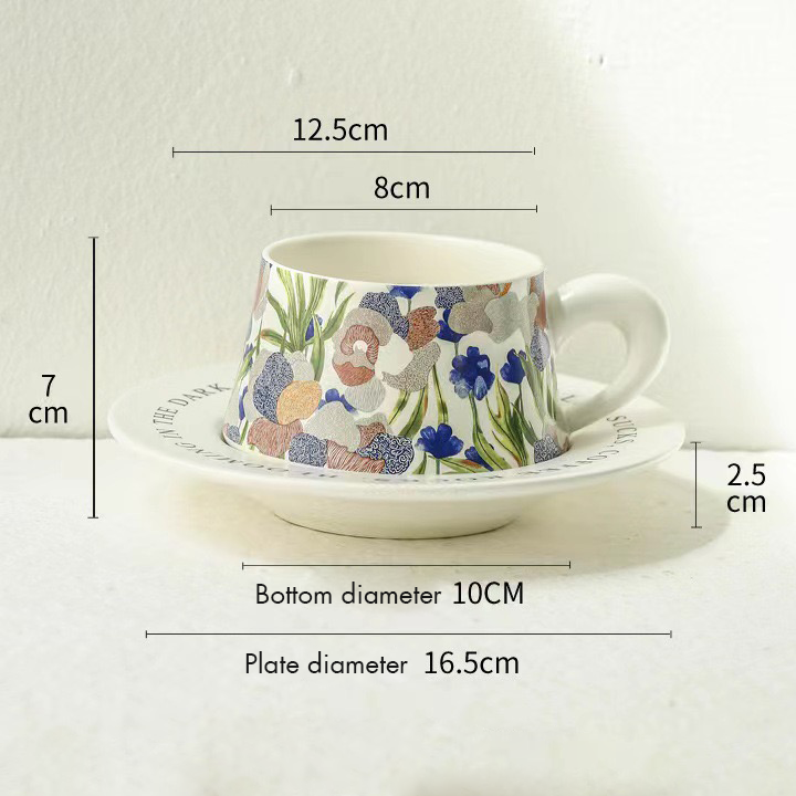 Vintage Floral Ceramic Cup &amp; Saucer Set