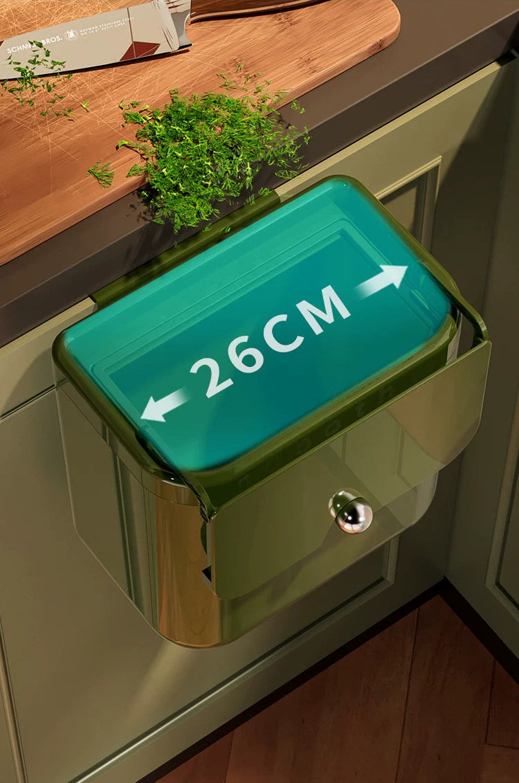 Retro Hanging Kitchen Trash Bin – 10L with Two-Way Flip Lid