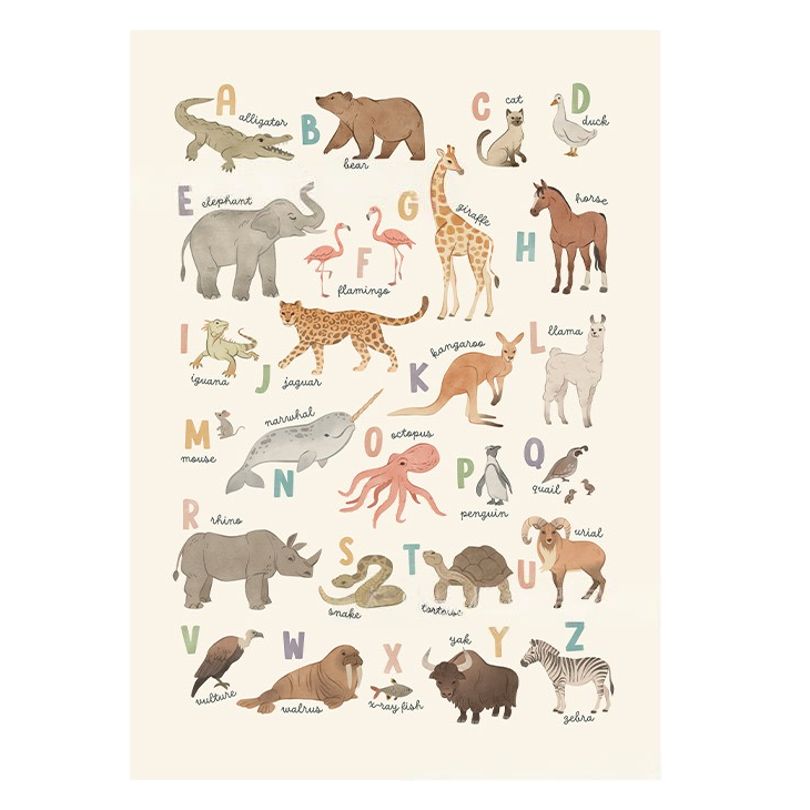 Wild Animal ABC Kids Poster
