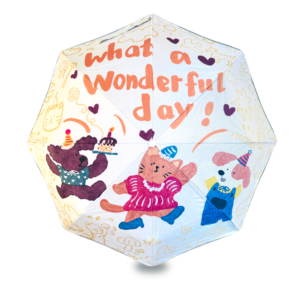 Umbrella with cartoon animals and &