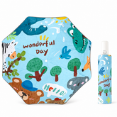 Kids automatic folding umbrella in Woodland Friends animal print