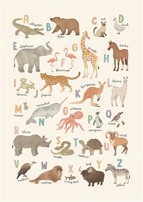 Kids Alphabet Wall Poster