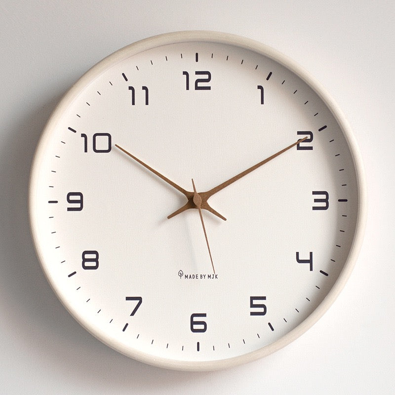 Minimal Curved Wood Wall Clock - 30cm