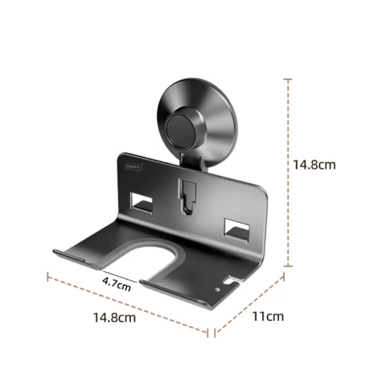 Suction Cup Hair Dryer Holder – Space Aluminium Wall Mount