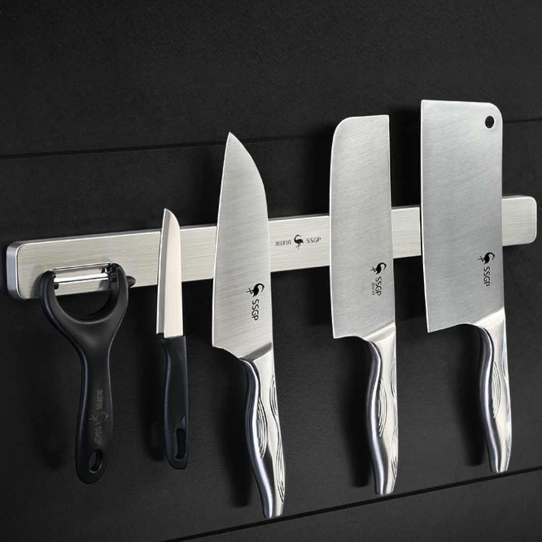 Drilled-free Stainless Steel Magnetic Knife Holder