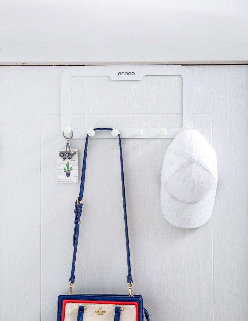 Screw-Free Over Door Hanger with Hooks