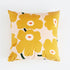 A square-shaped cushion cover with a sunflower pattern, in yellow and white colors, designed for a 45x45cm cushion.