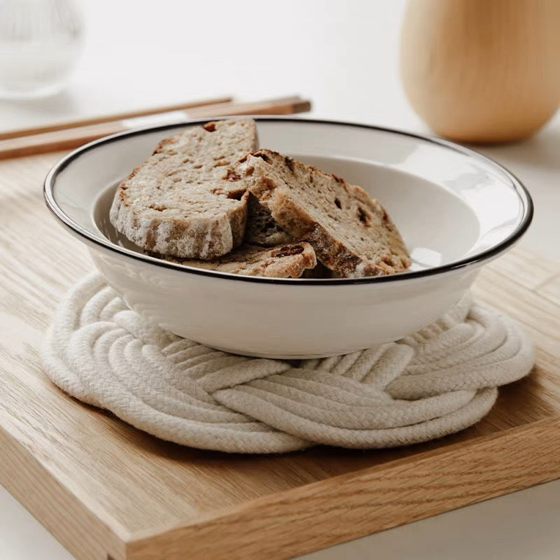 Natural Rope Table Set (1 Oval Mat + 2 Coasters)