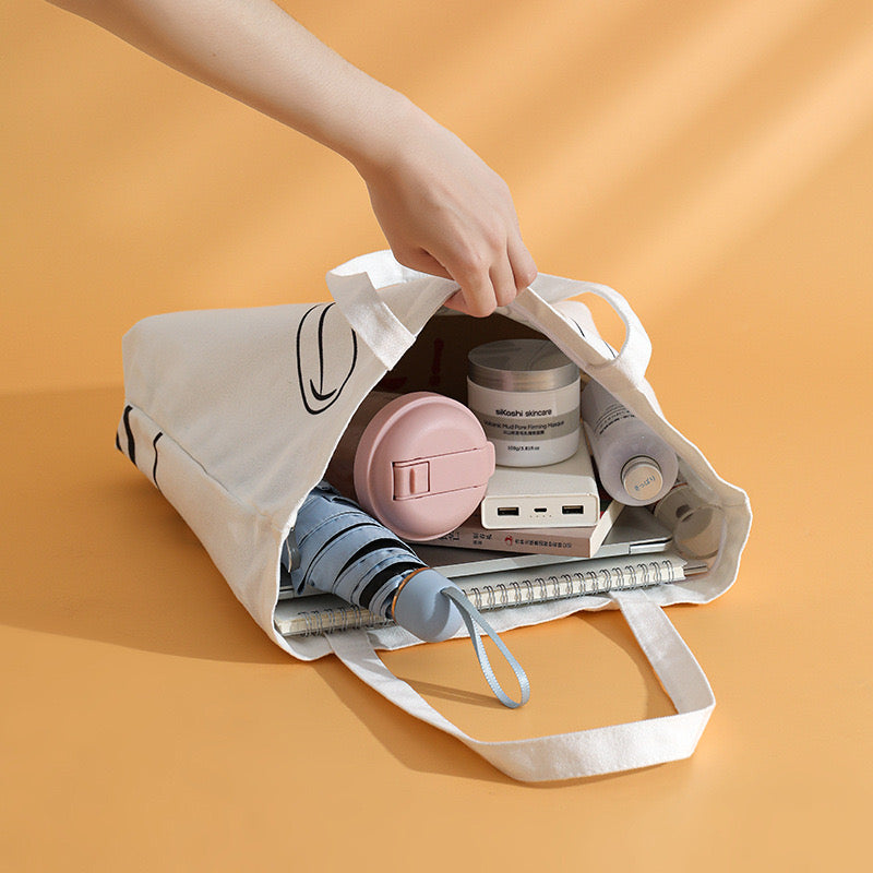 Tetris Geometric Canvas Tote Bag