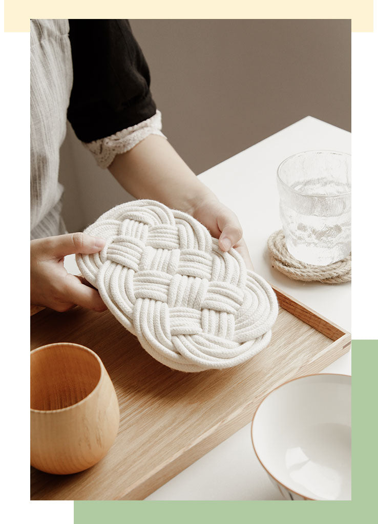 cotton rope coaster for coffee table